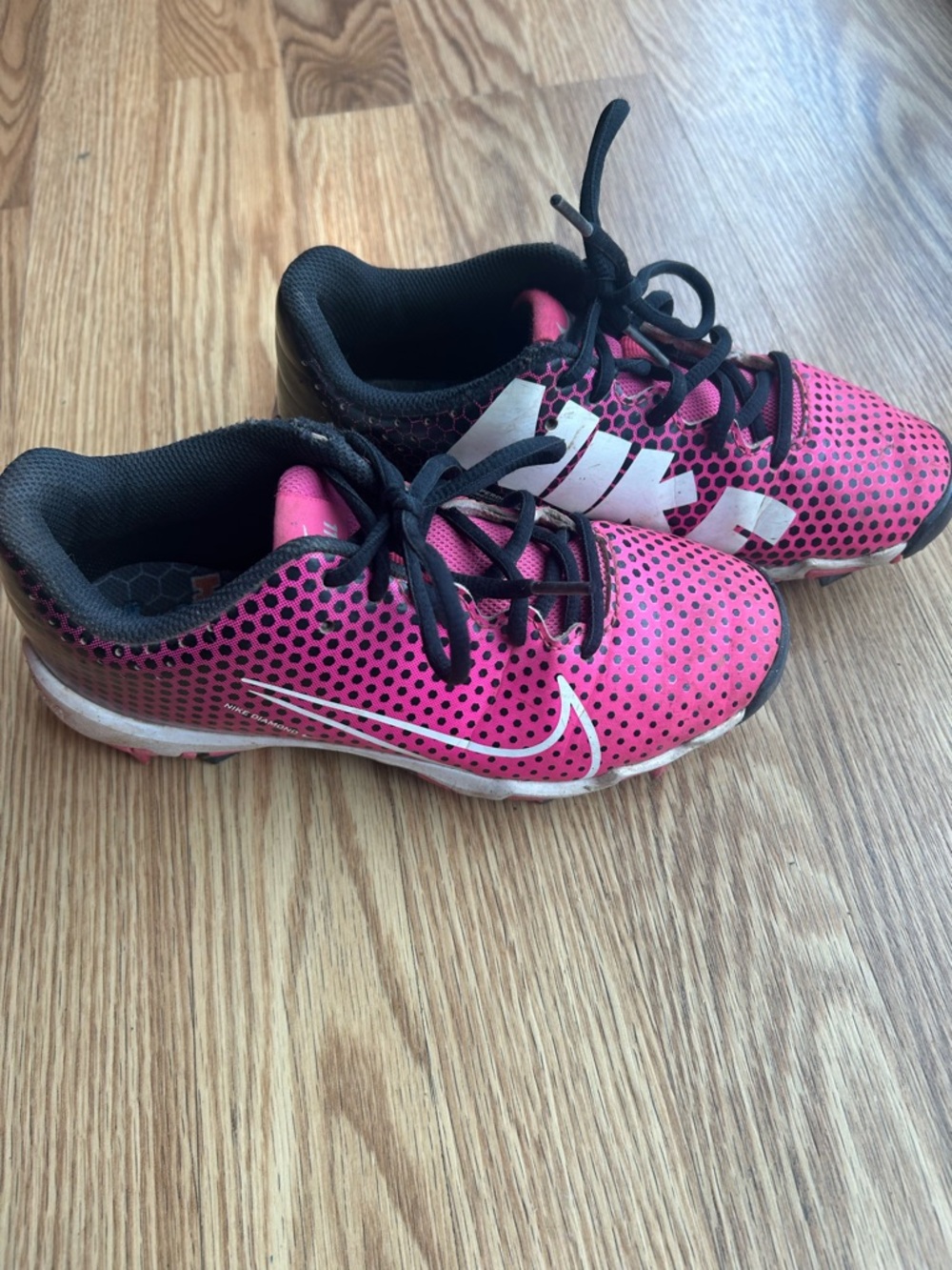 Nike Hyperdiamond Fastflex Girls Softball Cleats Pink Black Size 3Y Youth